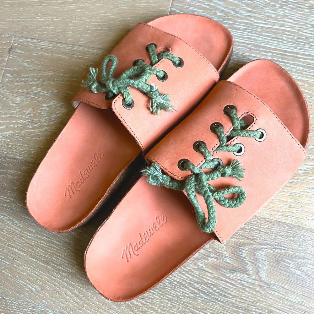 Madewell Aileen slide lace-up sandals birkenstock style slip on 9 bohemian